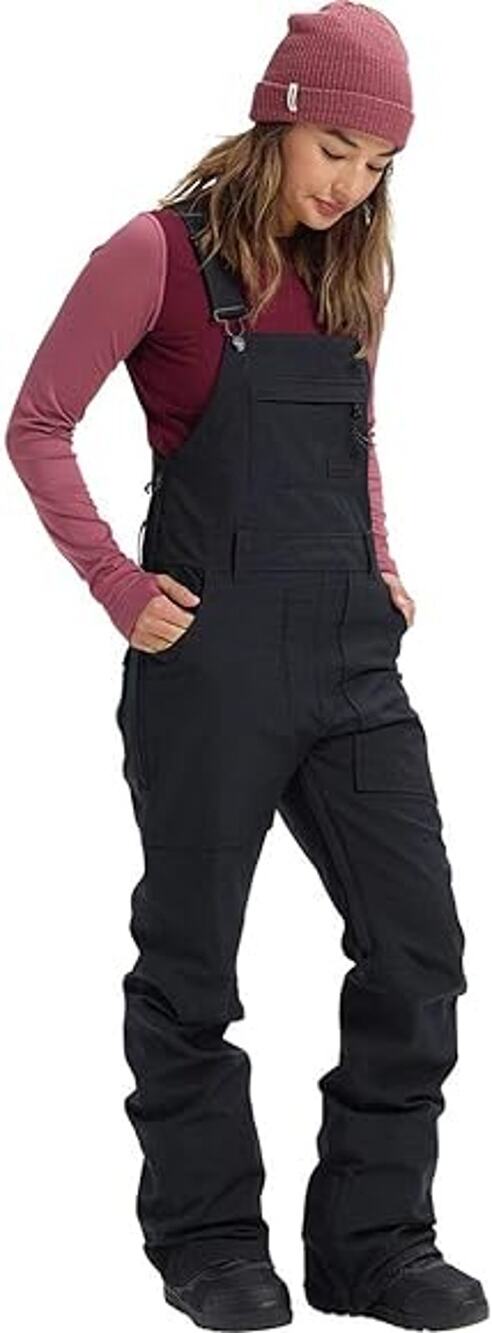 Burton Avalon Bib Ski Pants Overall Black Cross Back Sz L Women's